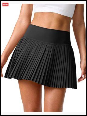 Pleated Tennis Skort with Pockets High Waisted Lightweight Athletic Golf Skirt